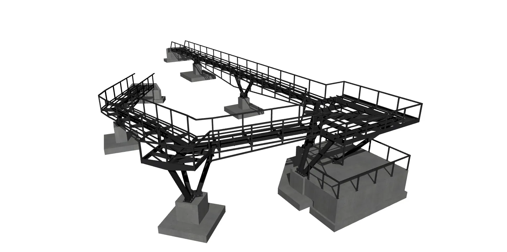 Kładka widokowa - szkielet z programu CAD