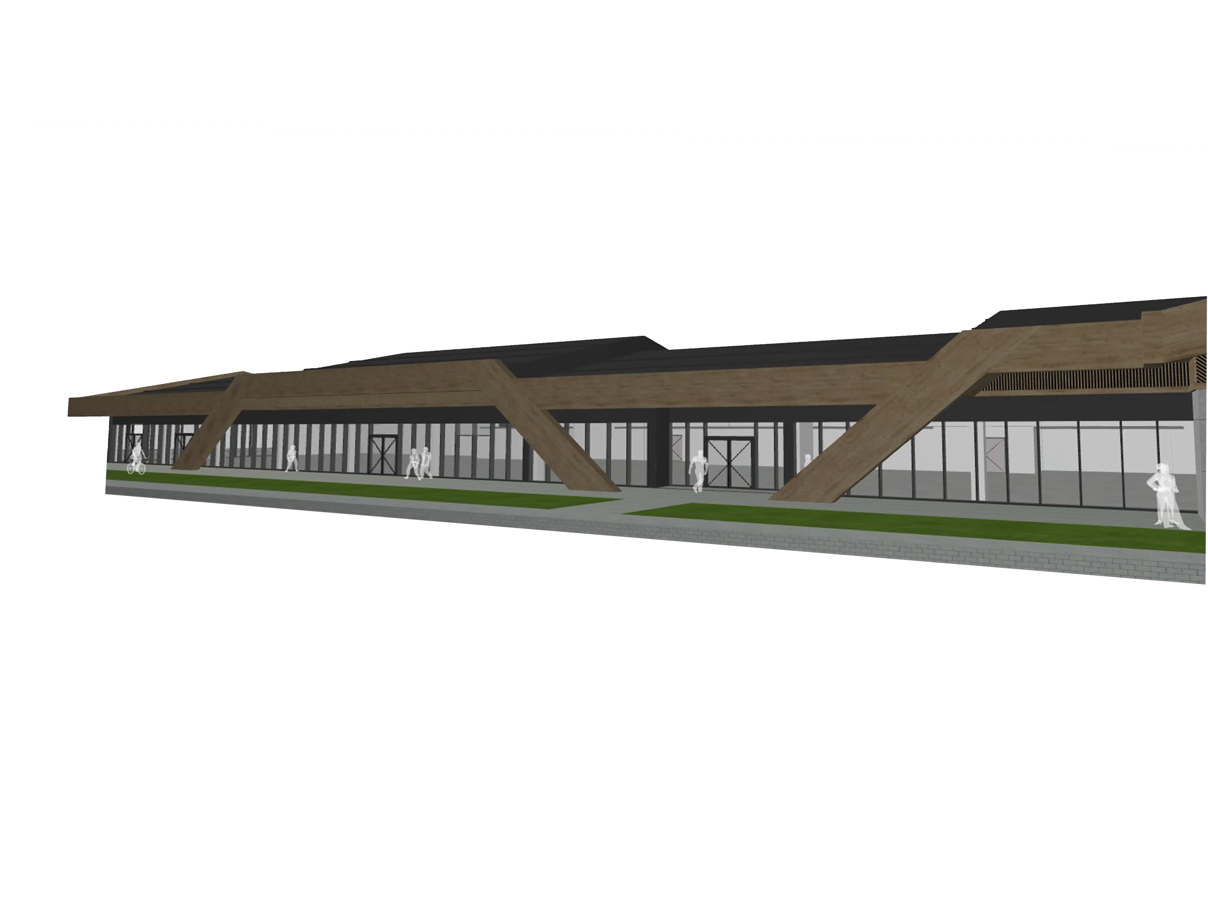 Budynek handlowy - widok z programu CAD